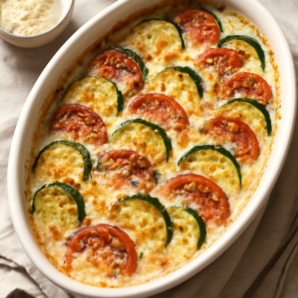 Gratin di verdure con panna e parmigiano