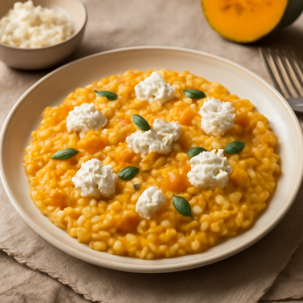 Riso cremoso con zucca e ricotta