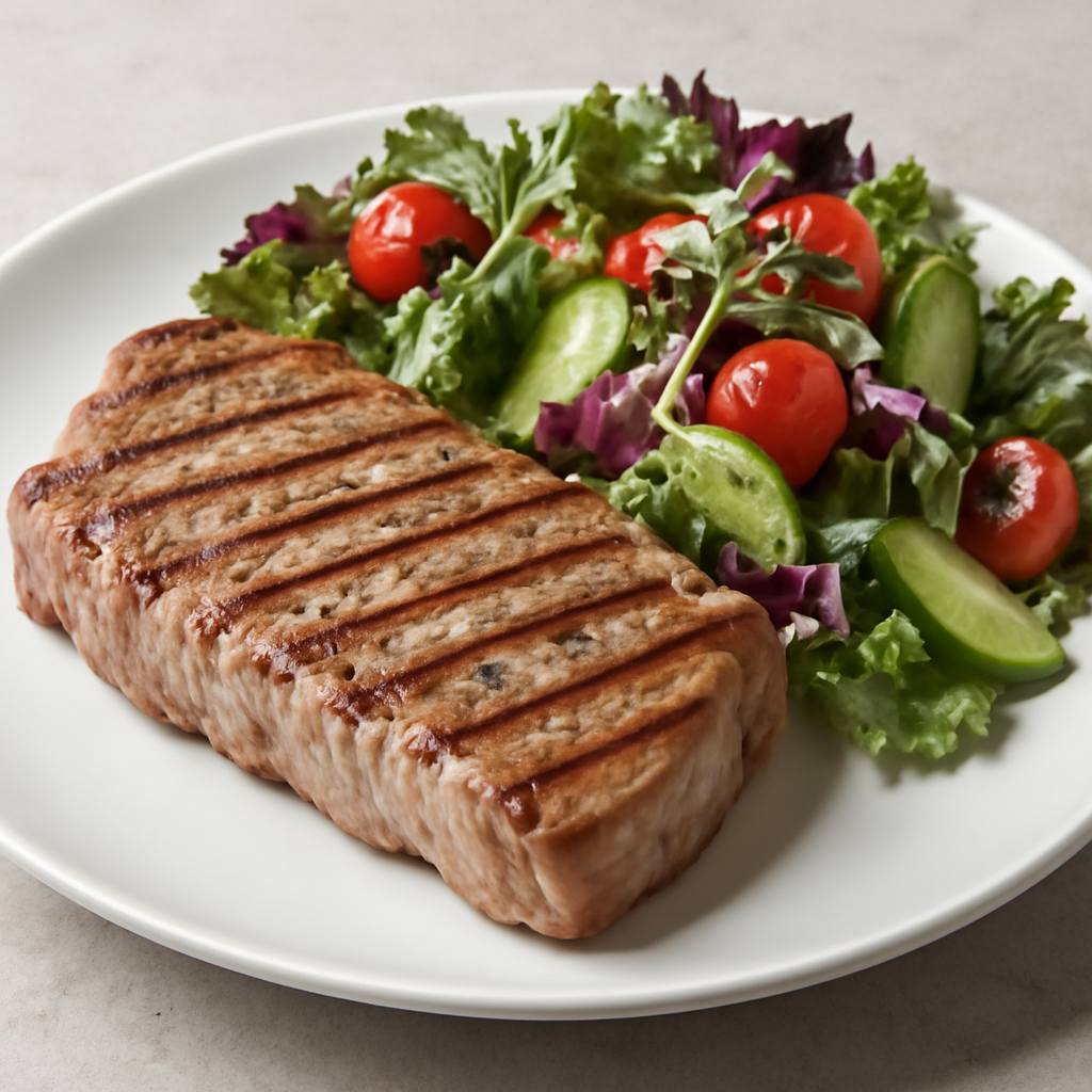 Carne magra alla griglia con insalata mista