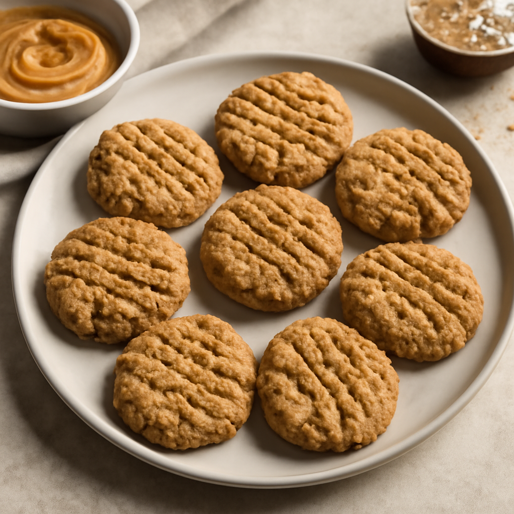 Biscotti semplici con farina d'avena e burro di arachidi
