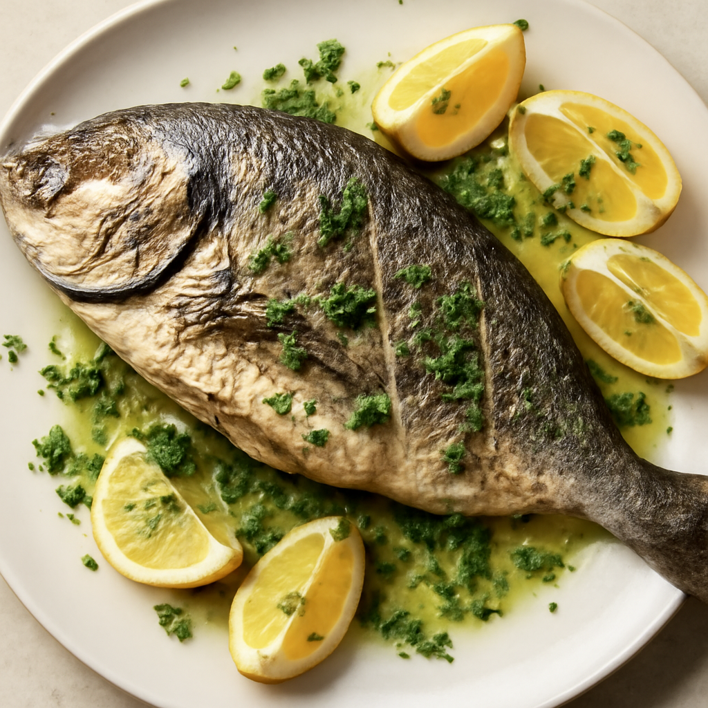 Orata al forno con prezzemolo e limone