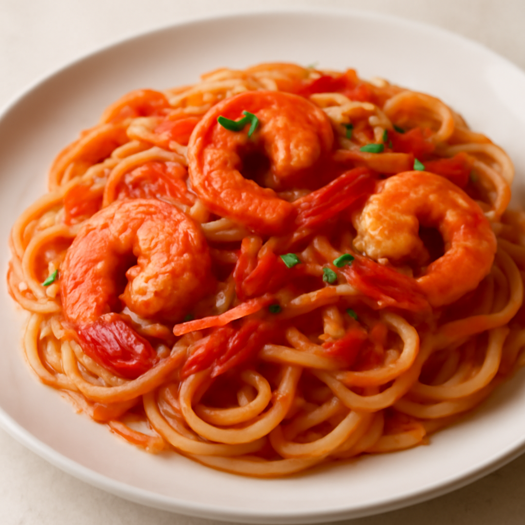 Pasta ai gamberi e pomodoro