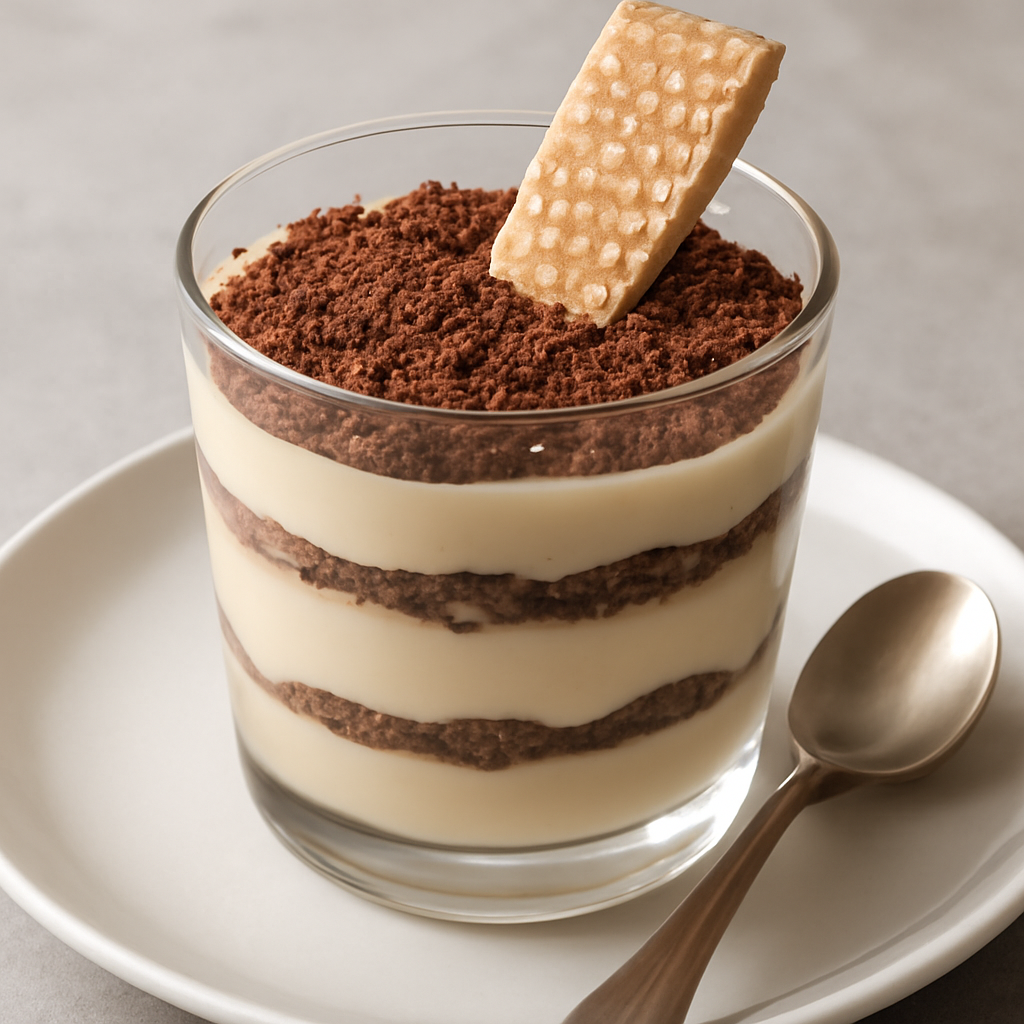 Dolce al cucchiaio con wafer