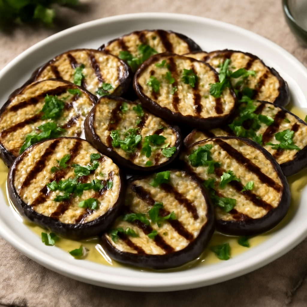 Melanzane grigliate con olio e prezzemolo