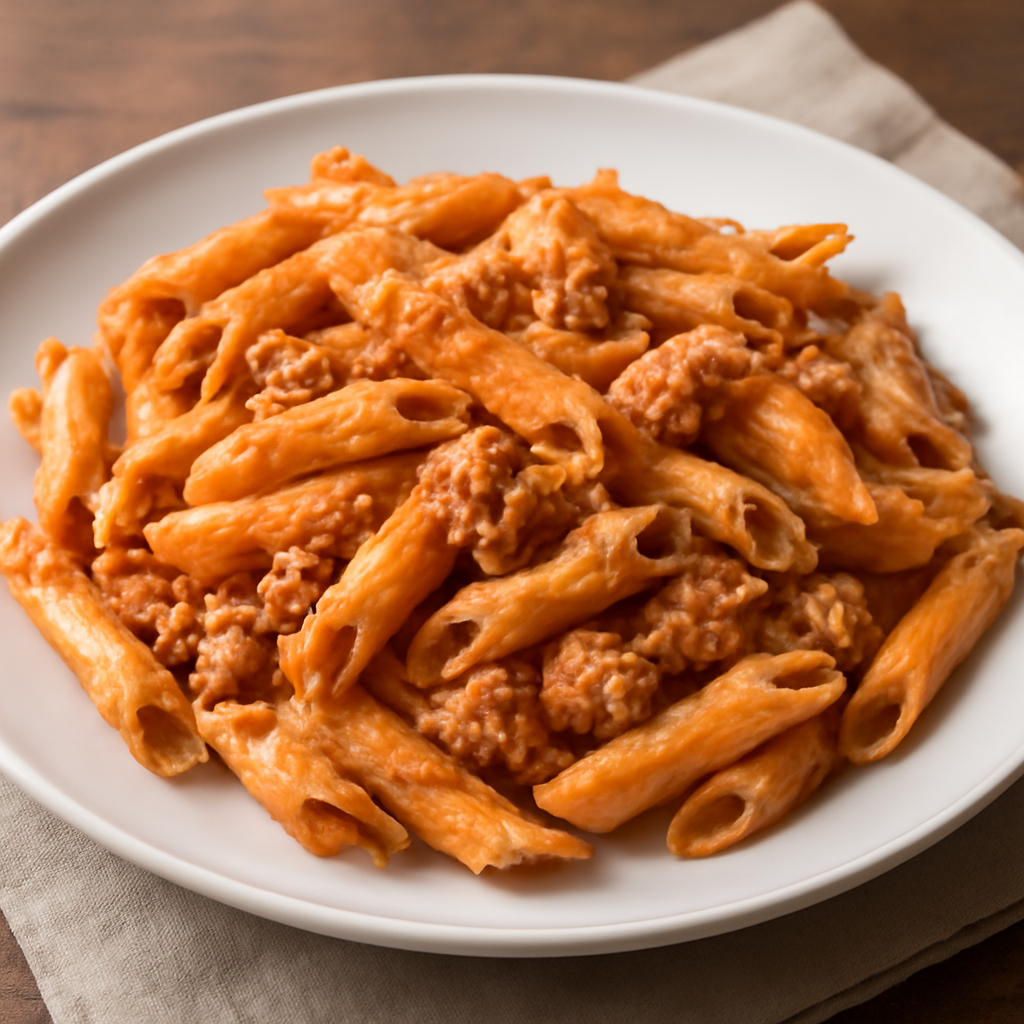 Penne panna, tonno e concentrato di pomodoro