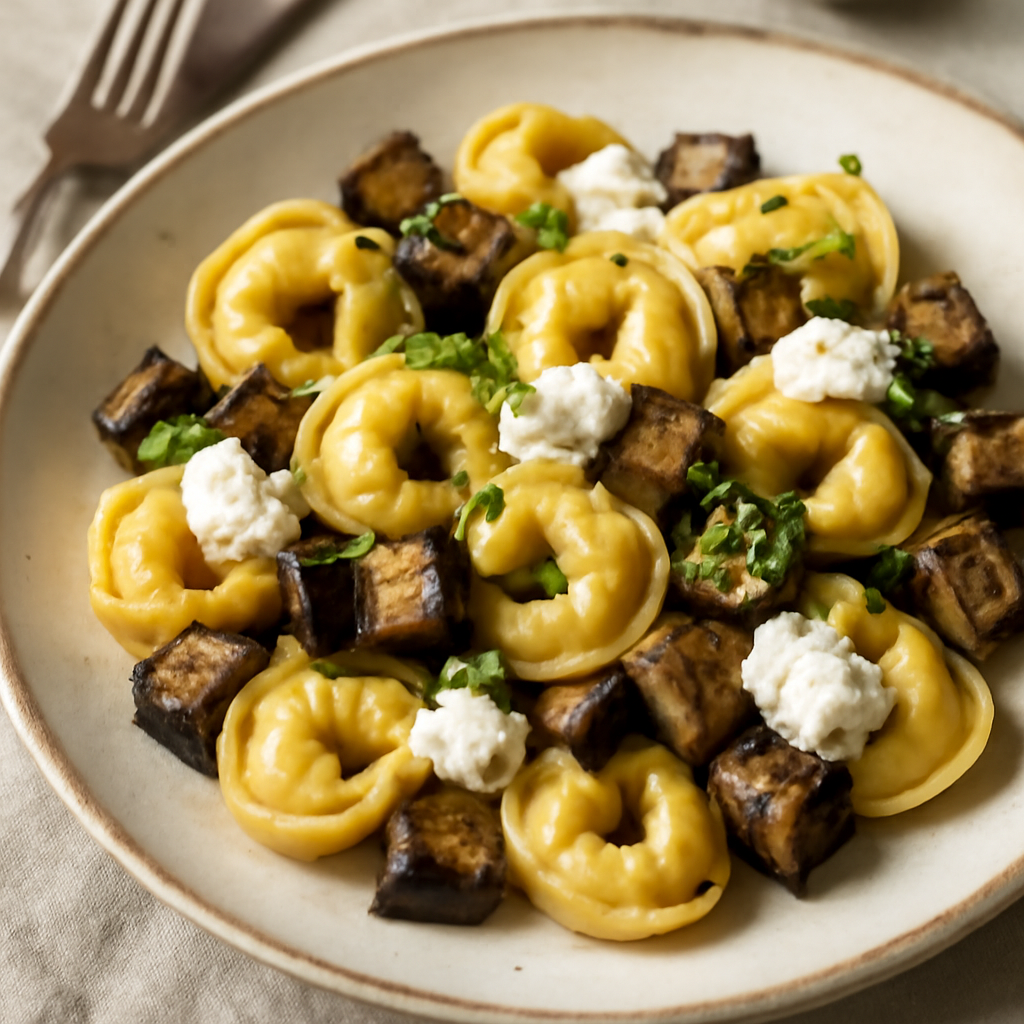 Tortellini con melanzane e ricotta