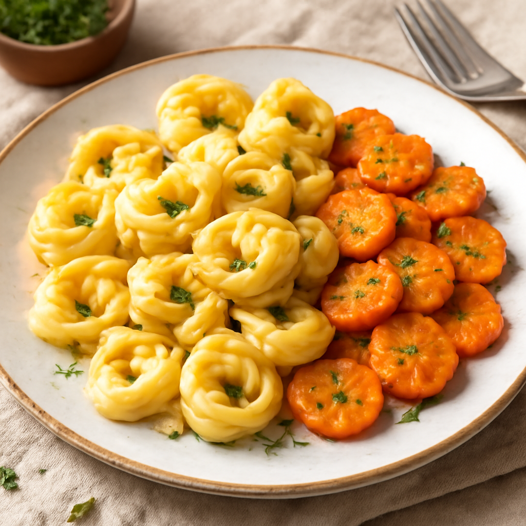Tortellini con carote saltate