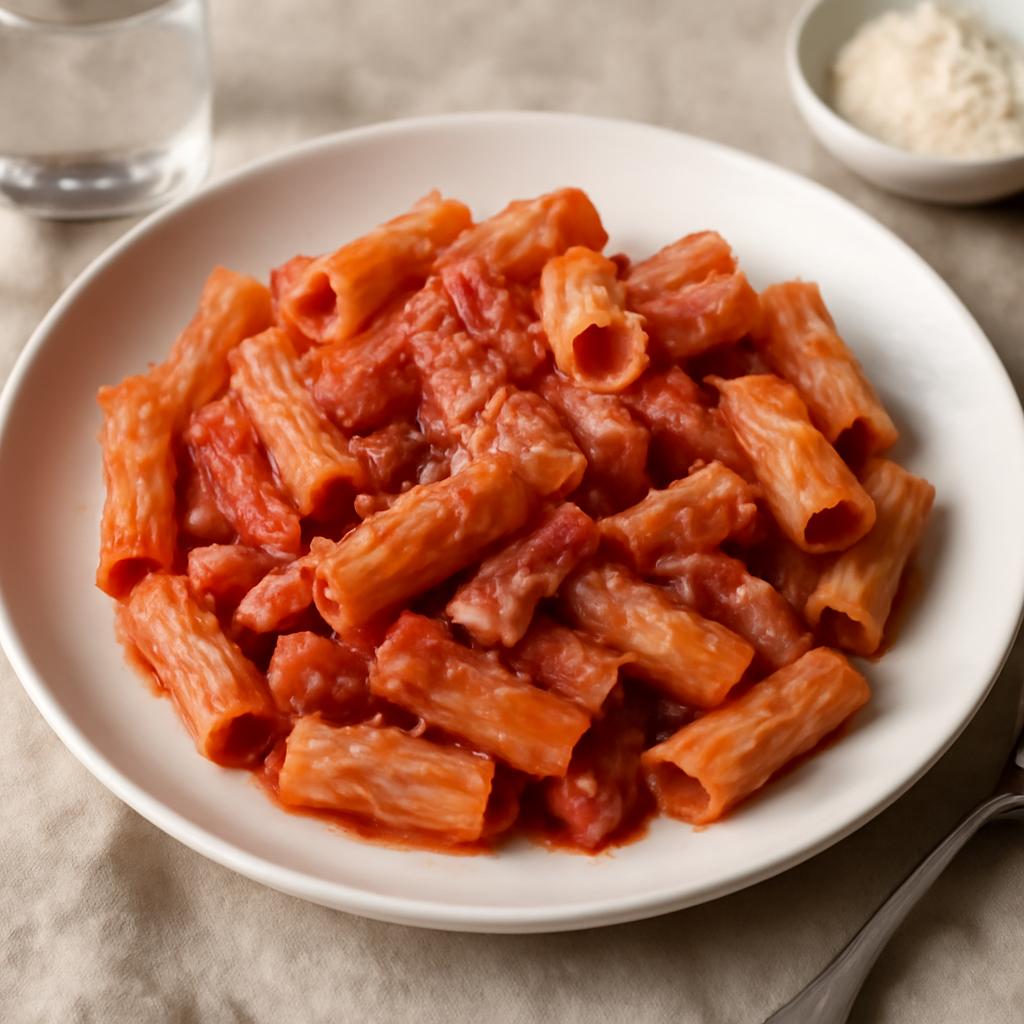 Pasta con sugo di pancetta