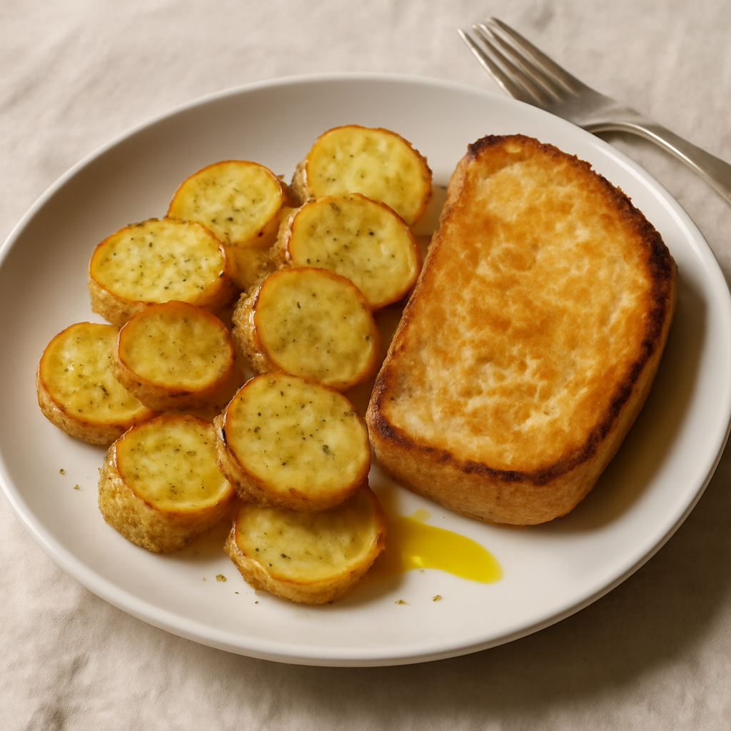 Pane tostato con patate e olio