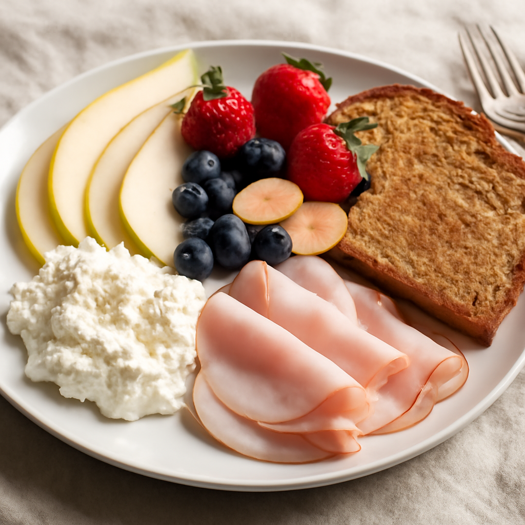 Colazione fit con ricotta e salumi light