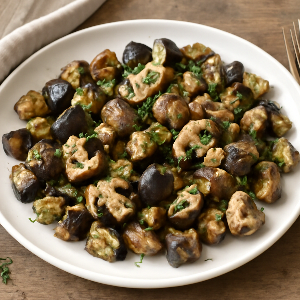 Melanzane e funghi trifolati