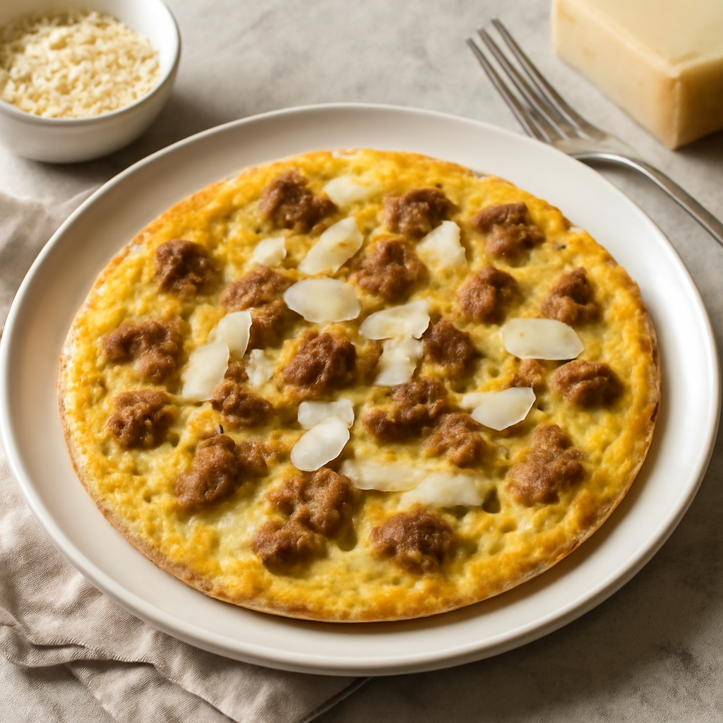 Frittata di salsiccia e Grana Padano