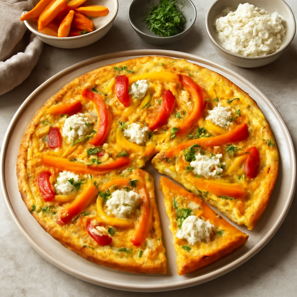 Frittata di peperone, carote e ricotta