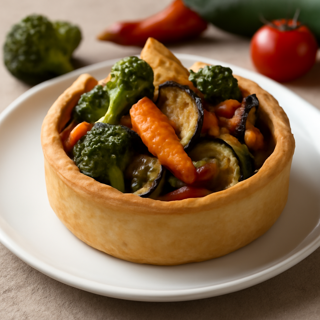 Tortino di pasta brisée con verdure miste
