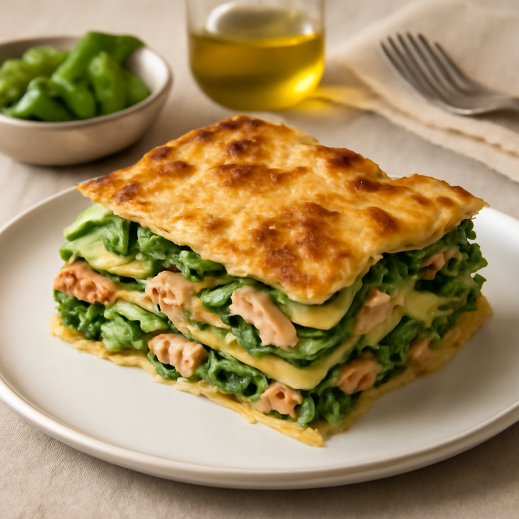Lasagna di verdure e salmone