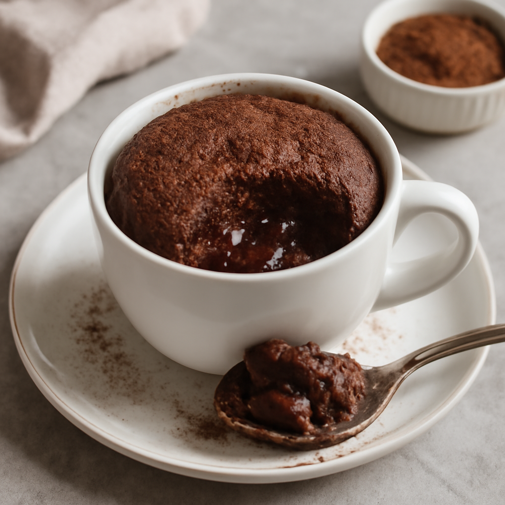 Foto di Tortino al cioccolato facile in tazza