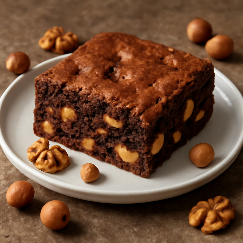 Brownie al cioccolato con noci e nocciole