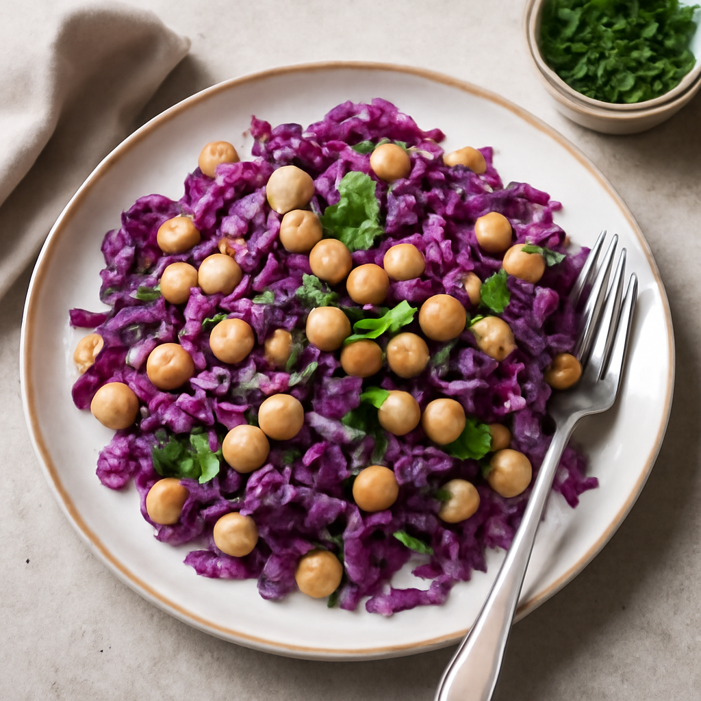 Insalata di ceci e cavolo rosso