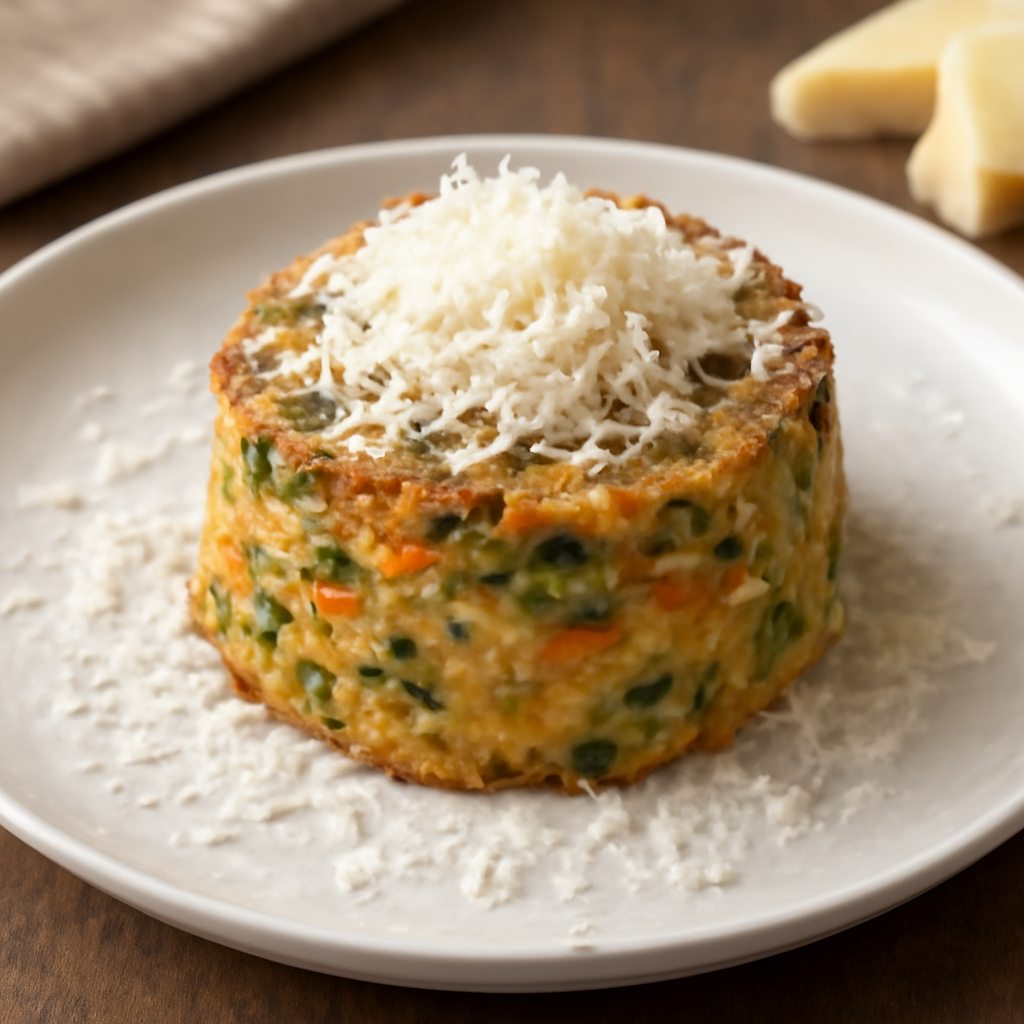 Tortino di verdure con parmigiano e pecorino