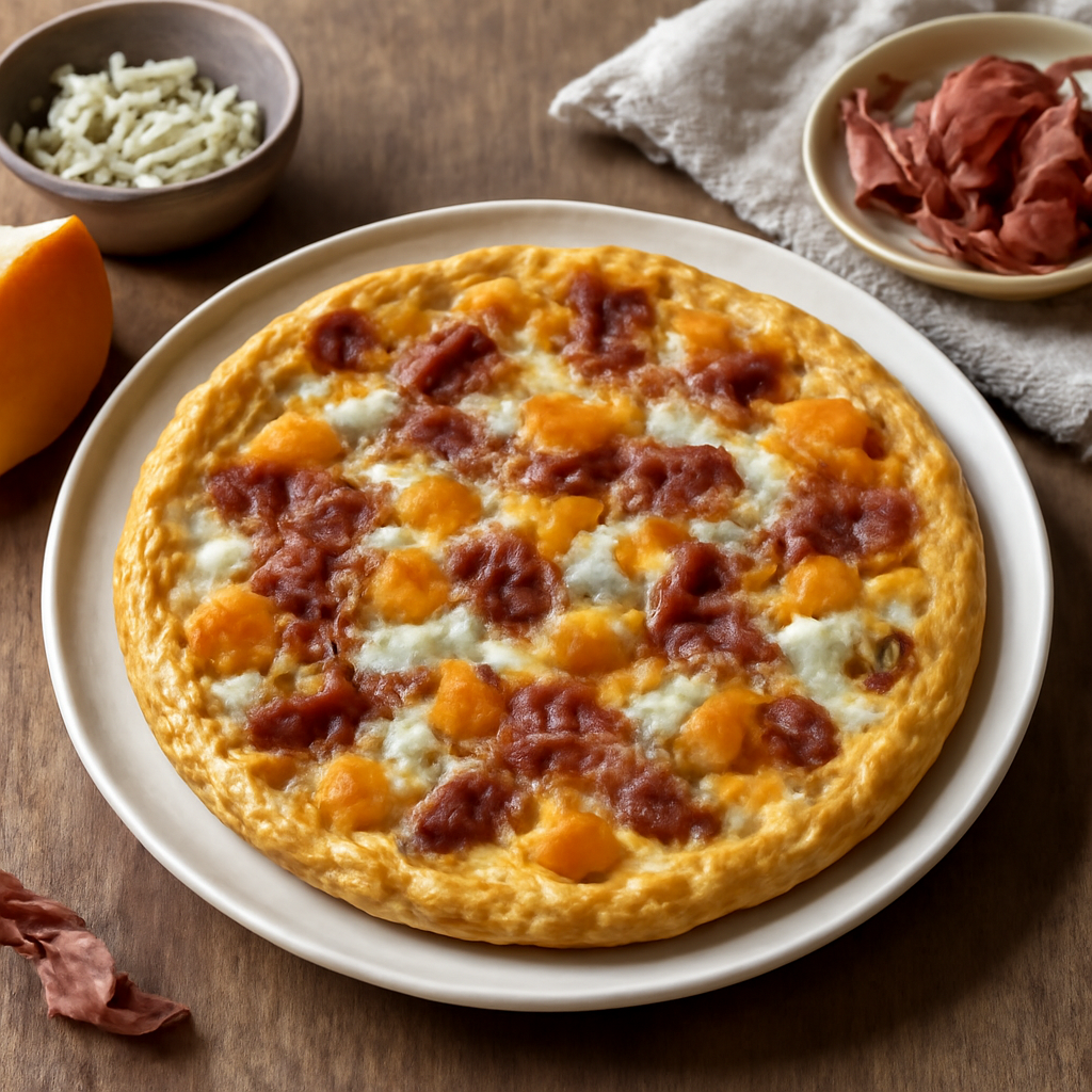 Frittata di zucca, gorgonzola e speck
