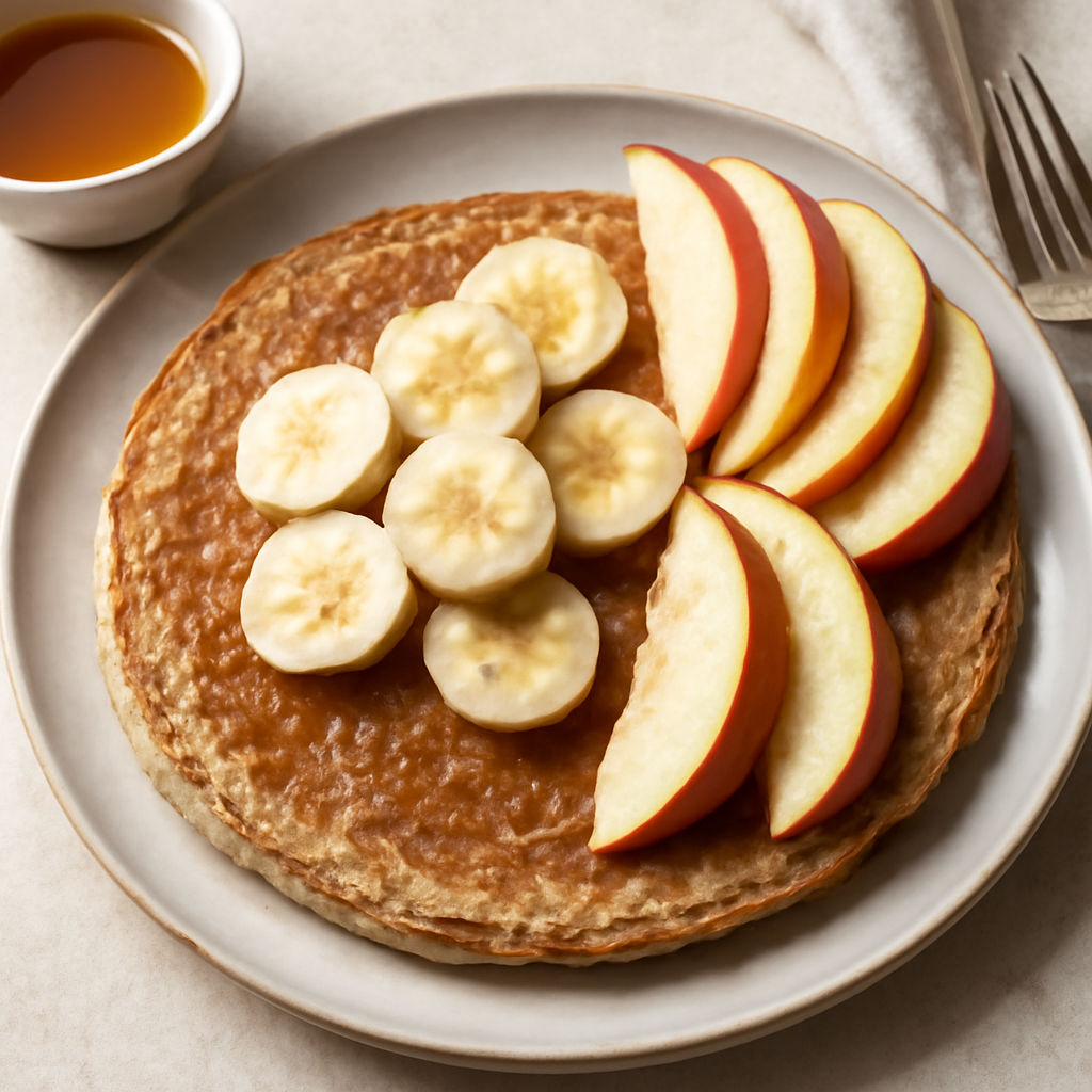 Pancake di avena con banana e mela