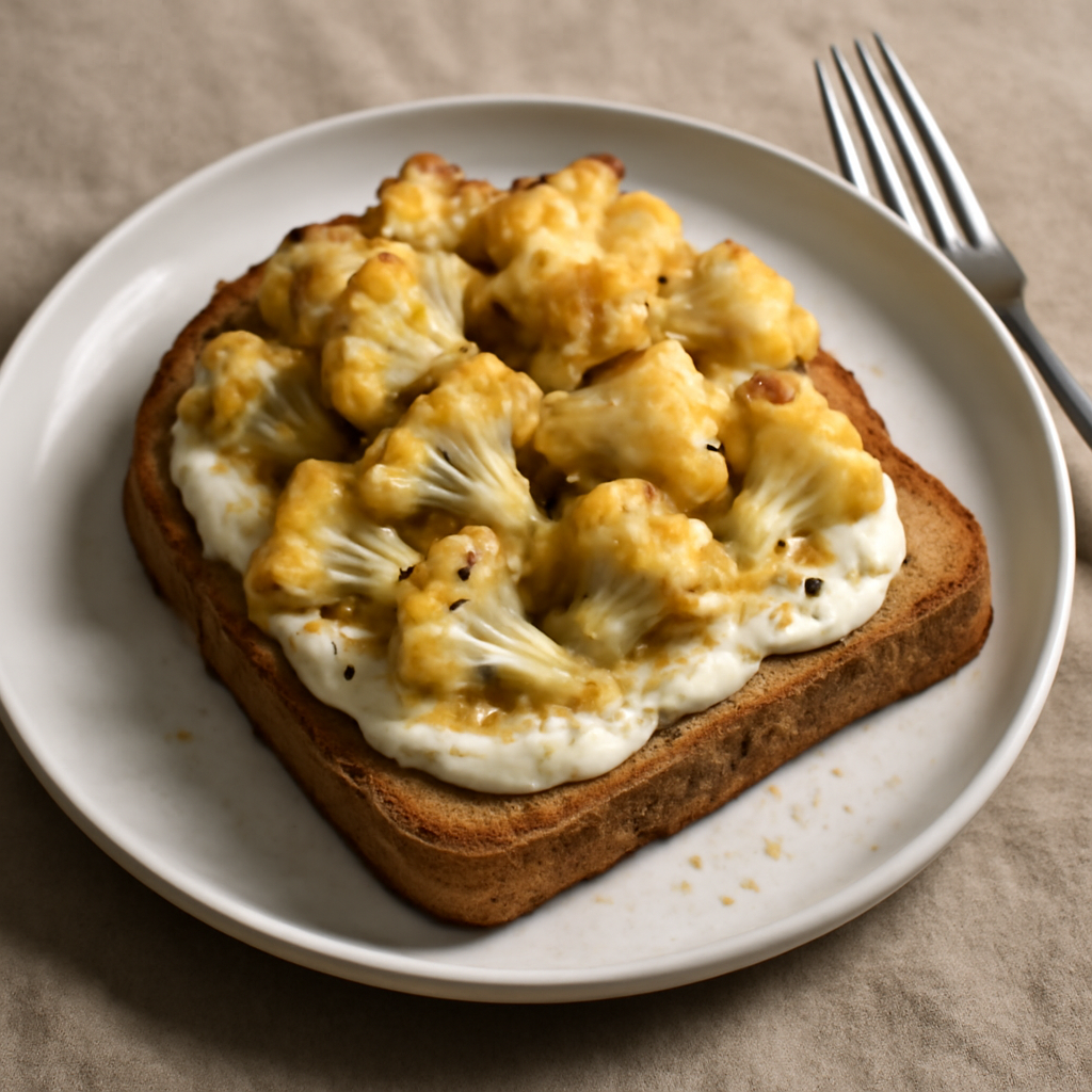 Toast con crescenza e cavolfiore