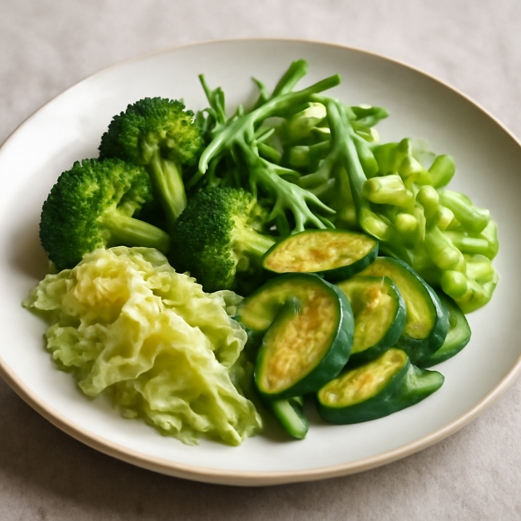 Insalata tiepida di verza, broccoli, zucchine, rucola e sedano
