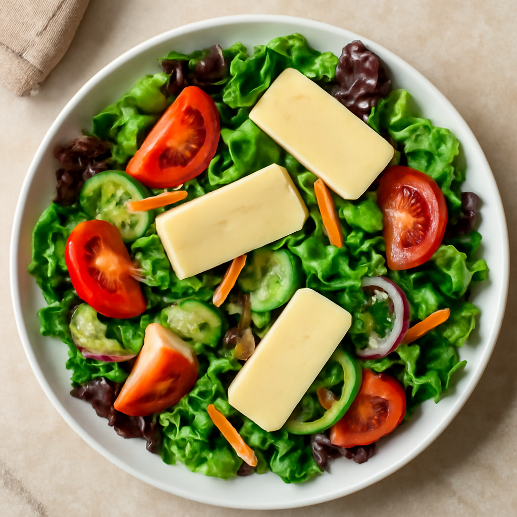 Insalata mista con formaggio e verdure