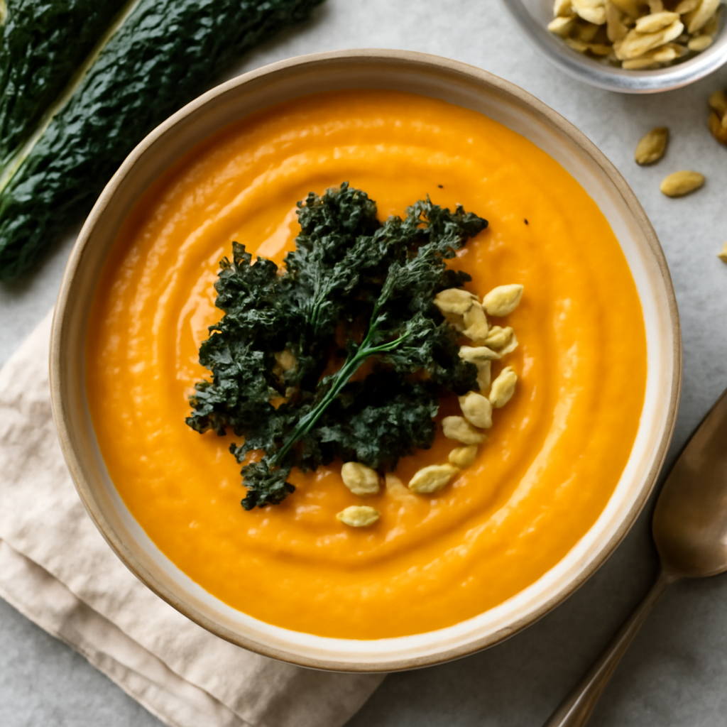 Vellutata di zucca e cavolo nero