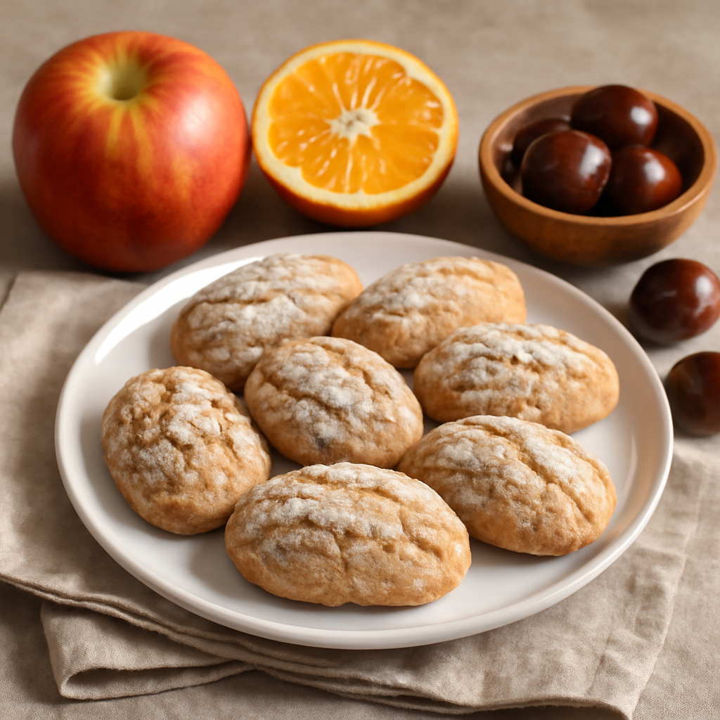 Biscotti morbidi alle castagne, arancia e mela