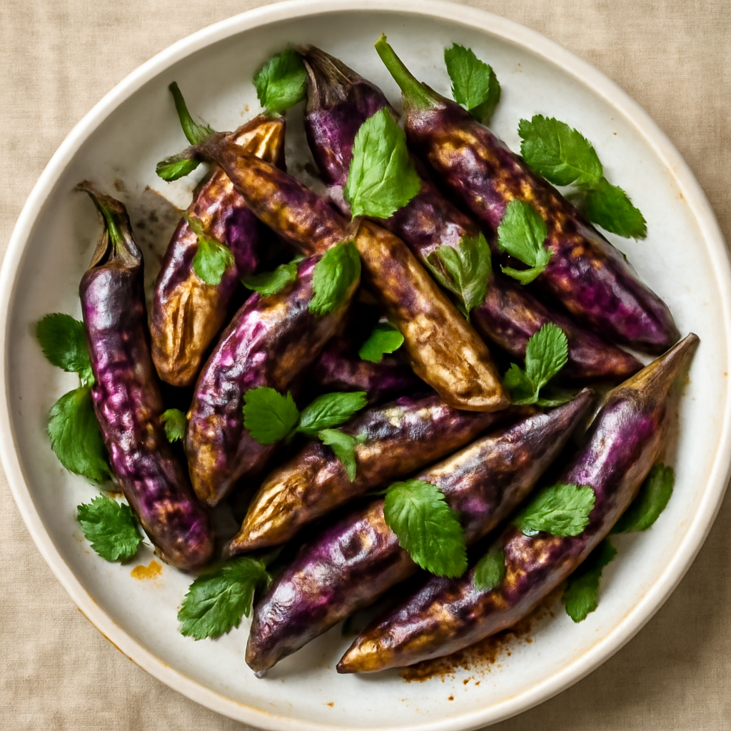 Melanzane perline saltate con menta e spezie