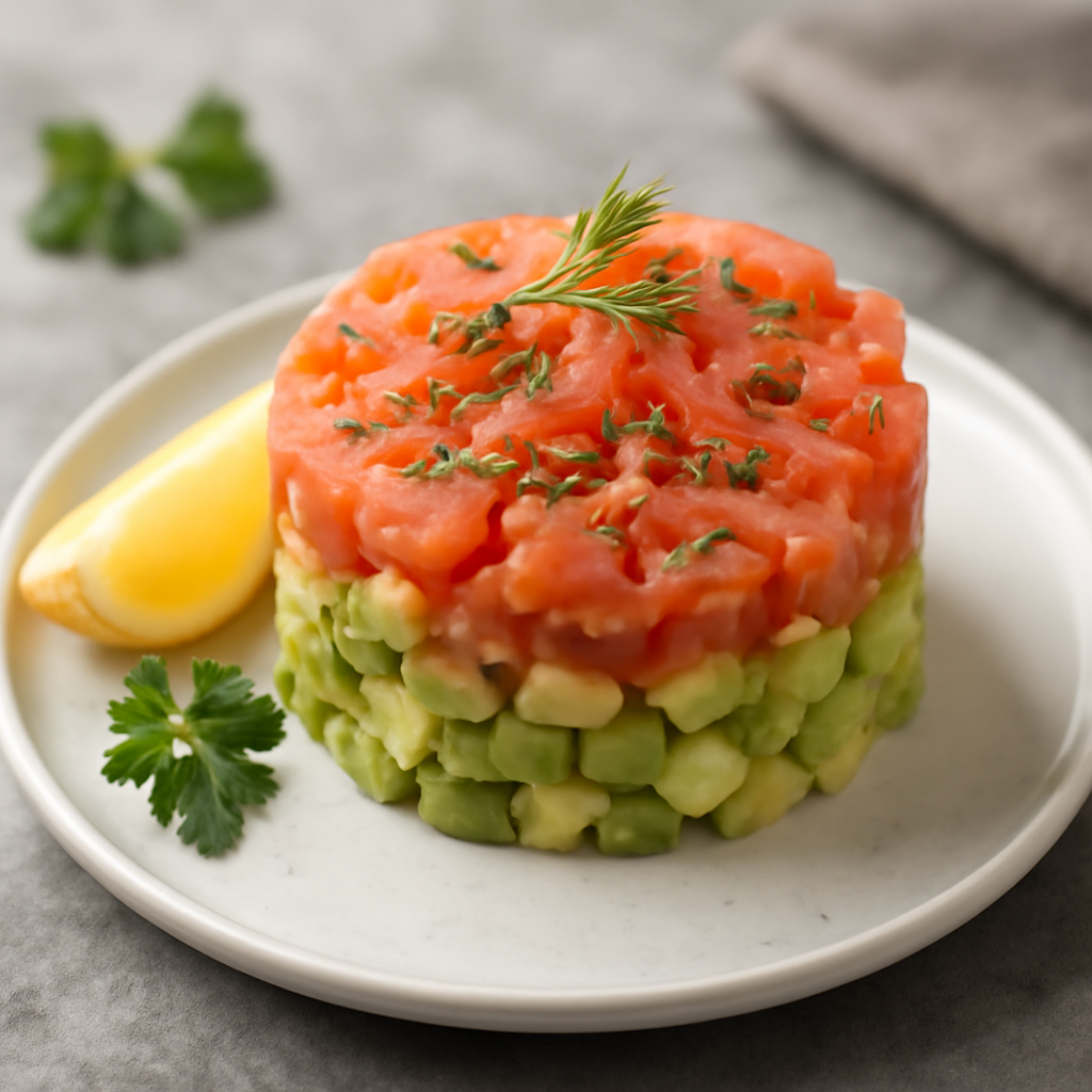 Tartare di avocado e salmone affumicato