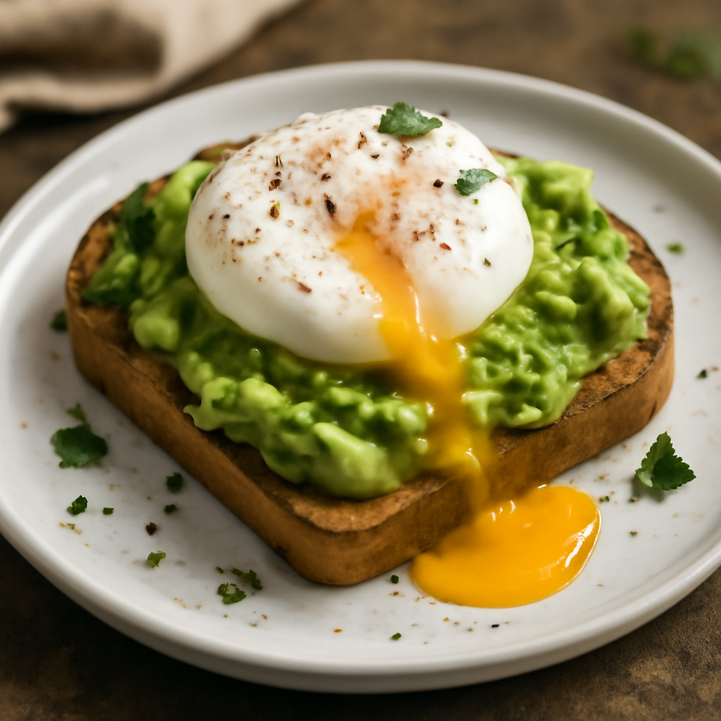 Toast con Avocado e Uovo in Camicia