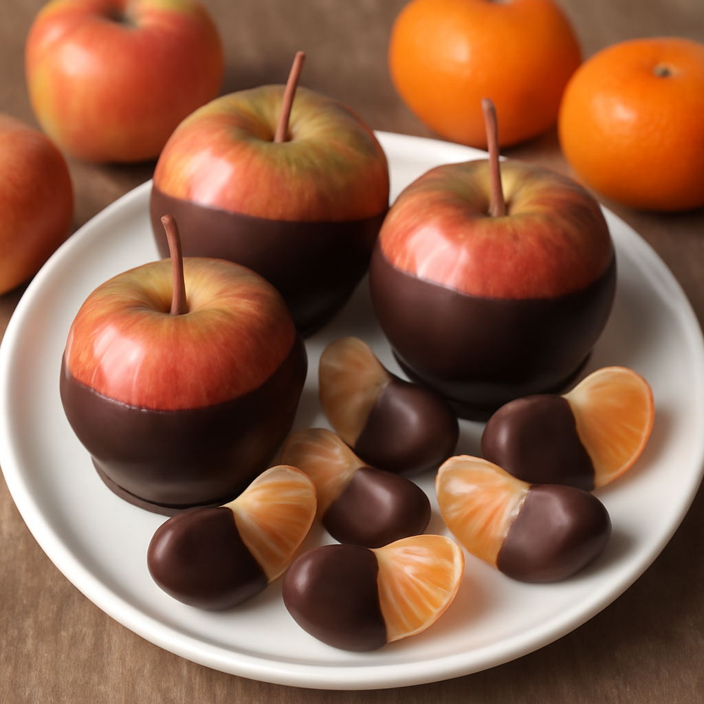 Mele e mandarini al cioccolato