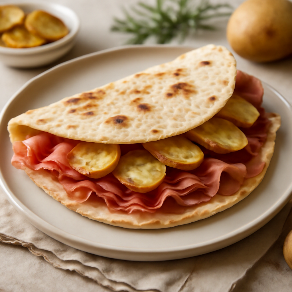 Piadina con prosciutto crudo e patate
