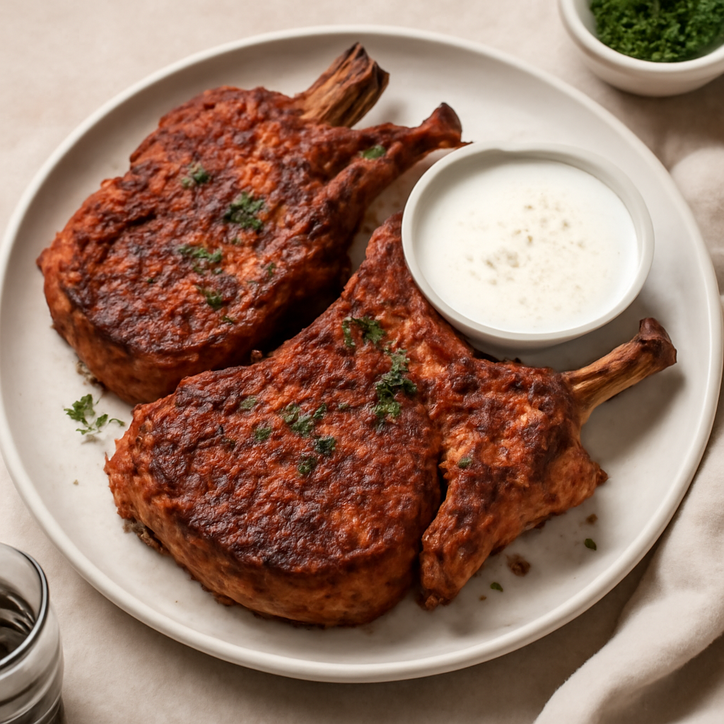 Costolette di maiale alla paprika con salsa al latte