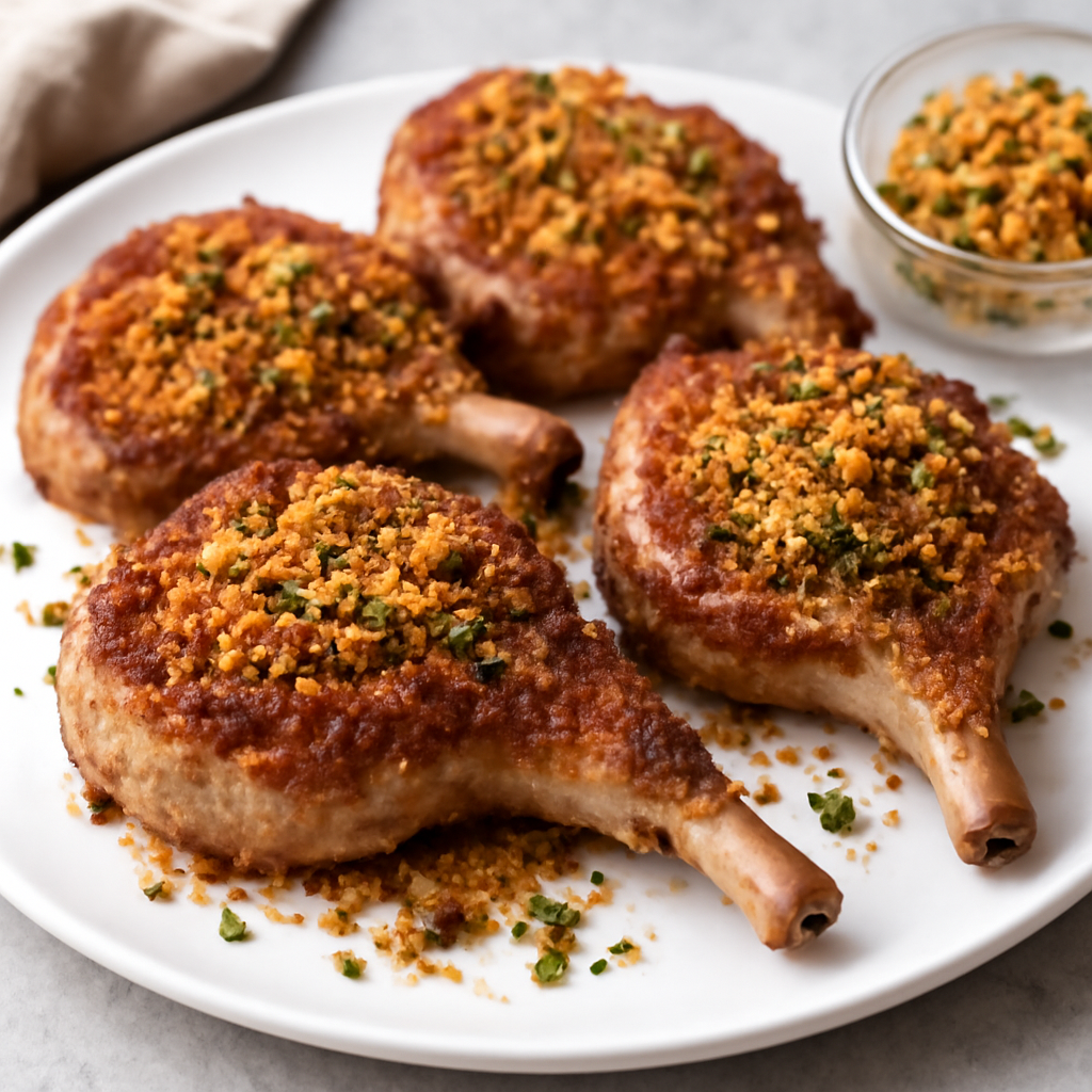 Costolette di maiale alla paprika con mollica croccante