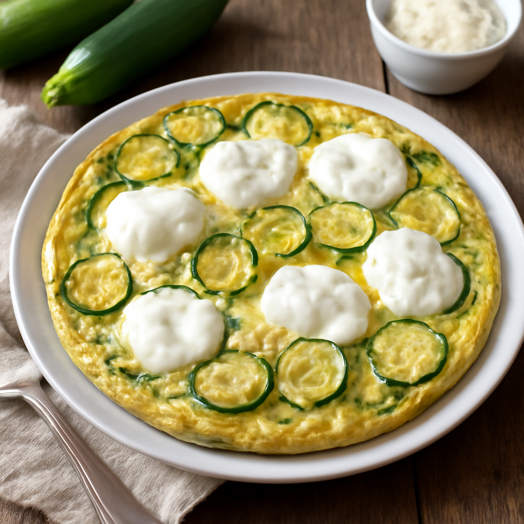 Frittata di zucchine con mozzarella fior di latte e robiola