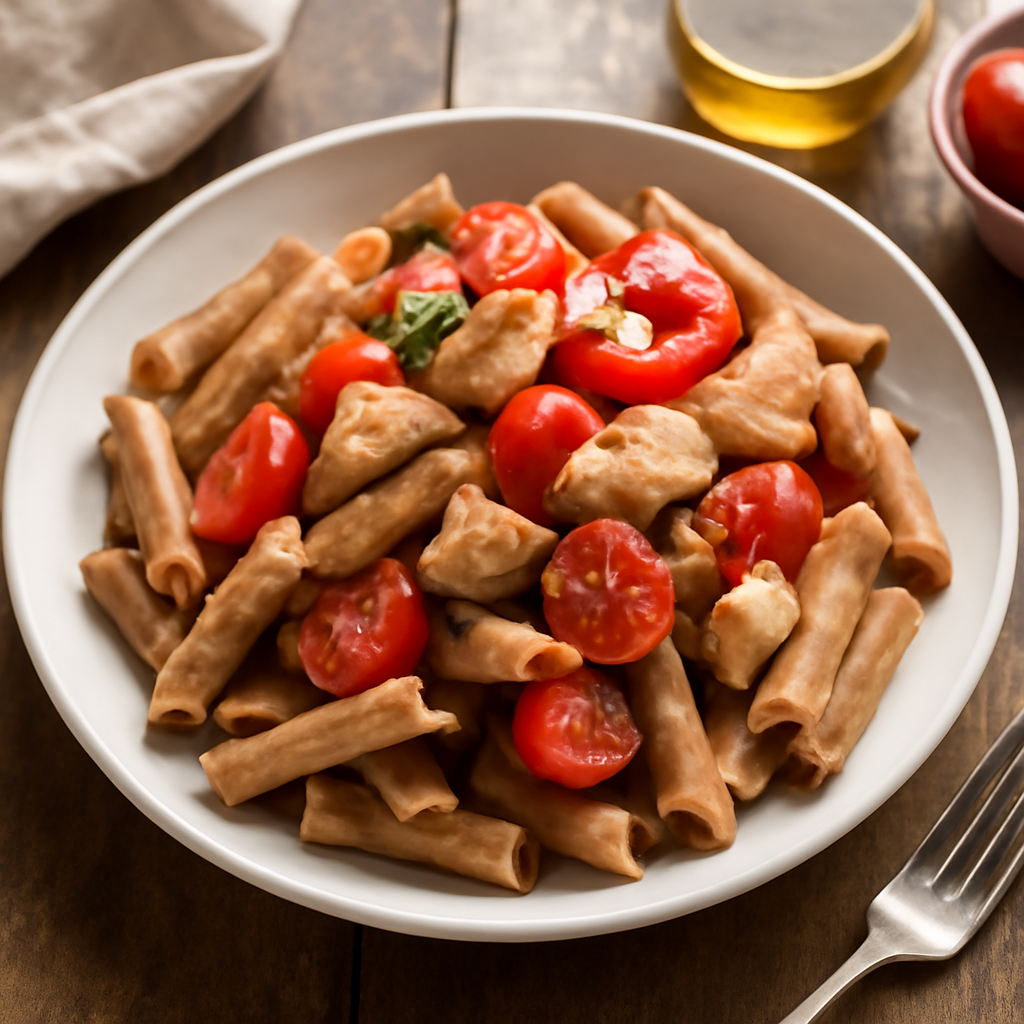 Pasta integrale con tacchino e pomodori