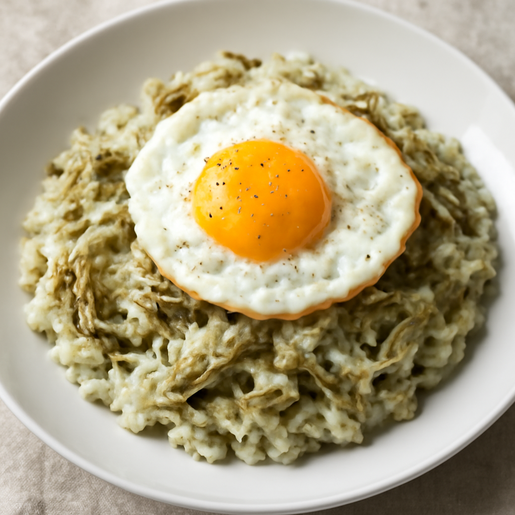 Risotto ai carciofi con uovo e farina