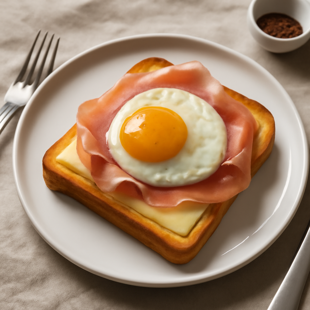 Toast con sottilette, prosciutto e uova