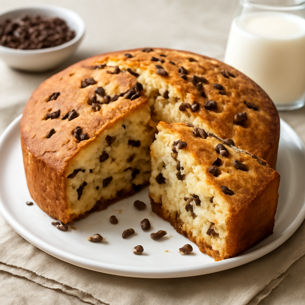 Torta veloce senza lattosio con gocce di cioccolato