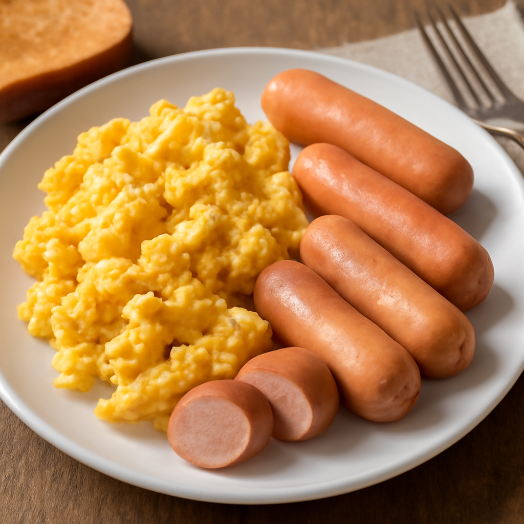 Uova strapazzate con Wurstel