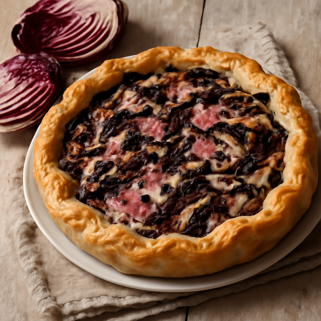 Torta salata radicchio e cotto