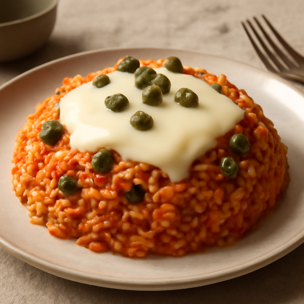 Foto di Riso alla pizzaiola con capperi e sottiletta