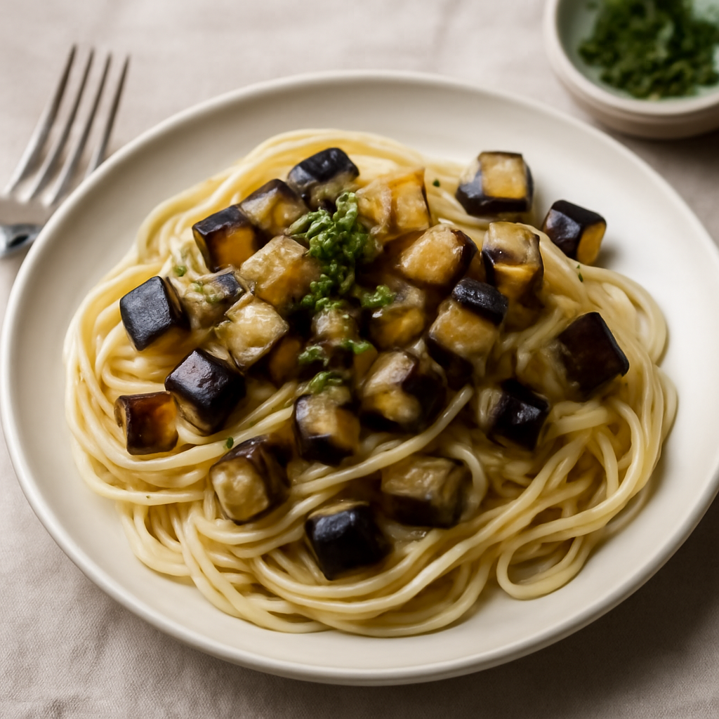 Foto di Pasta in bianco con melanzane