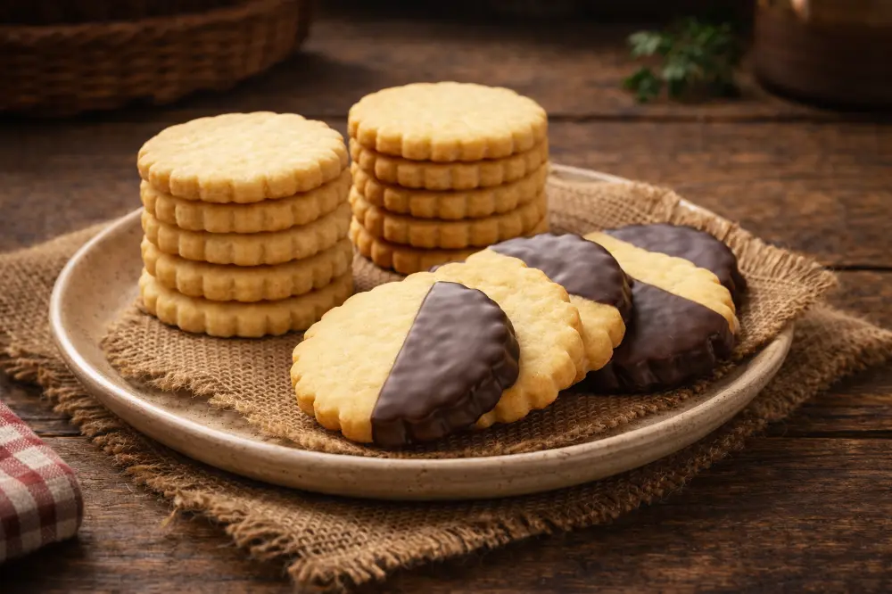 Biscotti di pasta frolla con cioccolato fondente