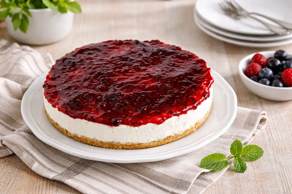 Cheesecake con Marmellata di Frutti di Bosco