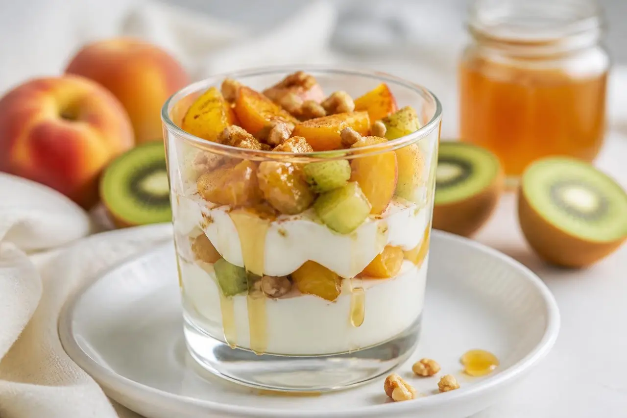 Coppa di yogurt con frutta e miele