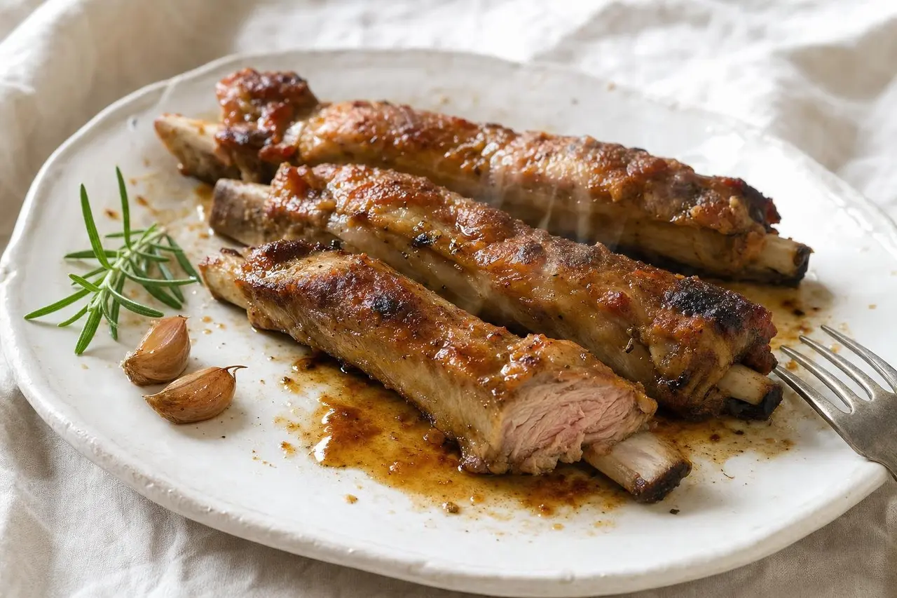 Costine di maiale al forno con rosmarino